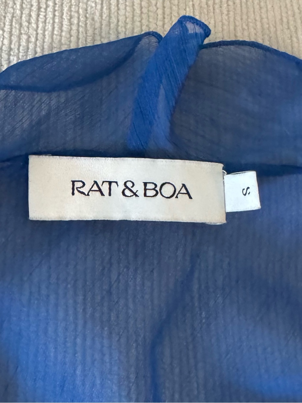 New Rat & Boa Farretti Dress Maxi Blue Sheer Cobalt Small - Picture 10 of 12